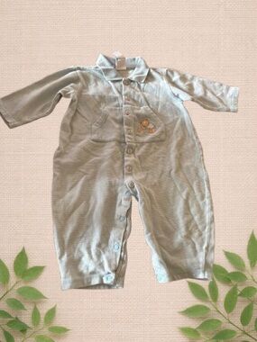 Vintage Lullaby Club Baby Romper 18M Light Blue Cotton
